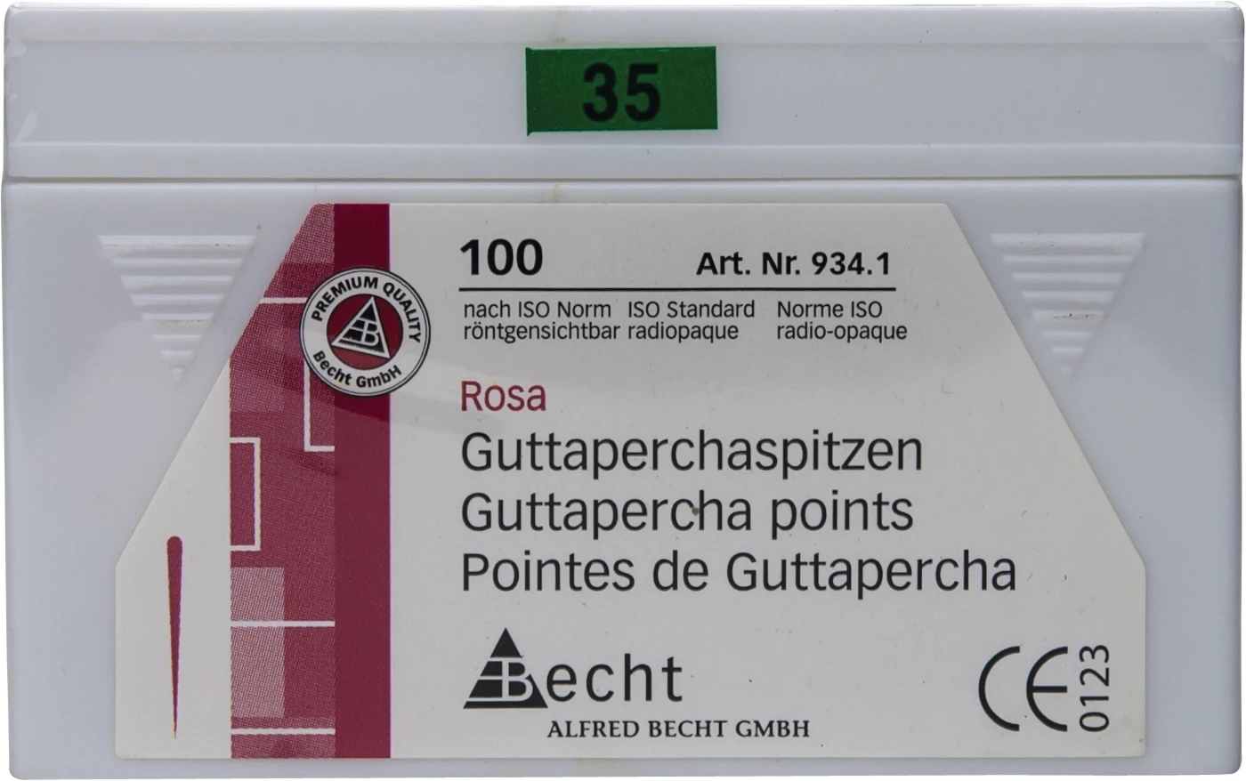 Guttaperchaspitzen rosa Packung 100 Stück ISO 035