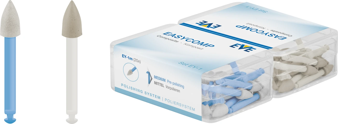 EVE EASYCOMP Set 20 Stück blau mittel, 20 Stück weiß fein, RA, Figur Spitze, 4 x 6,9 mm