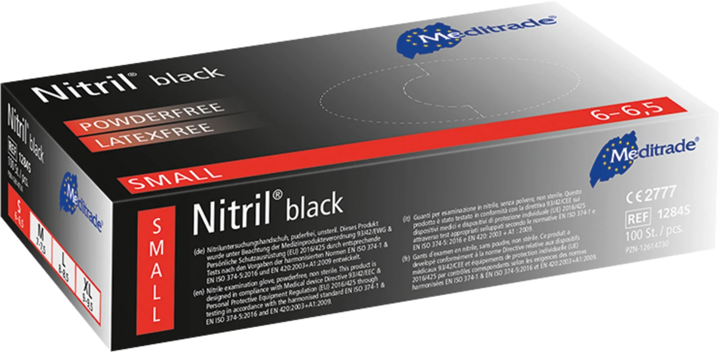 Nitril® Black Packung 100 Stück puderfrei, schwarz, S