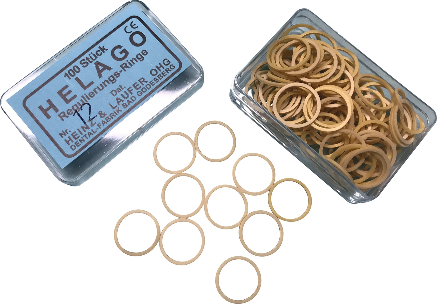 HELAGO Gummiringe für Regulierung Packung 100 Stück transparent, 12 mm