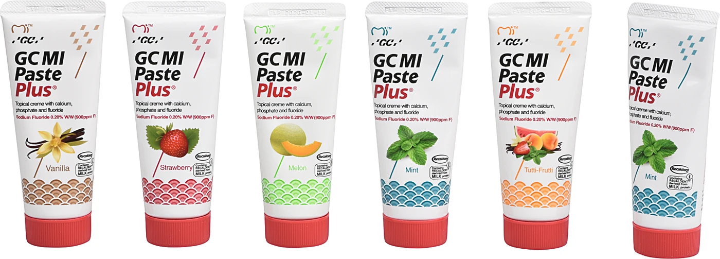 GC MI Paste Plus® Promopack 5+1 6 x 40 ml Paste (Melone, Erdbeer, Tutti Frutti, Vanille, Minze)