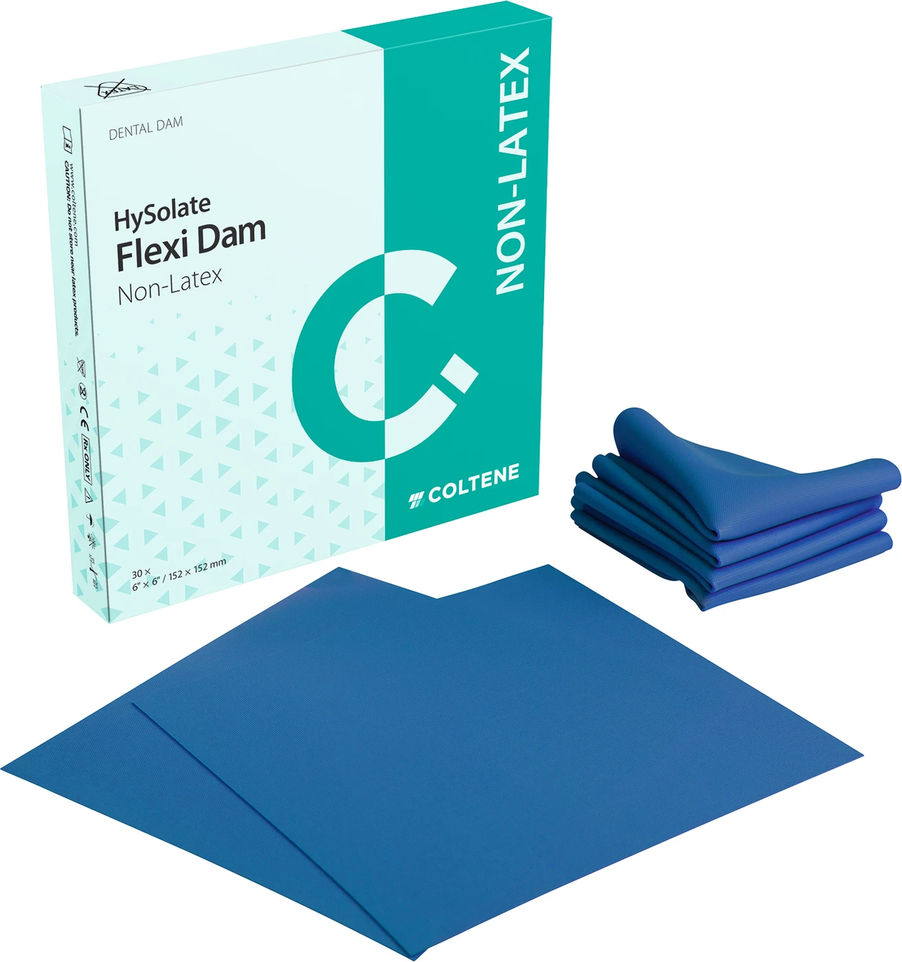 HySolate Flexi Dam® Non Latex Packung 30 Stück mittel, 152 x 152 mm, blau