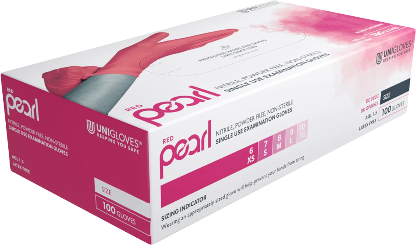 RED PEARL Packung 100 Stück puderfrei, rot, S RED PEARL Packung 100 Stück puderfrei, rot, S