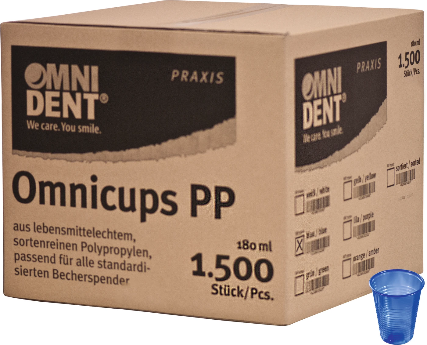 Omnicups PP Karton 1.500 Stück dunkelblau Omnicups PP Karton 1.500 Stück dunkelblau
