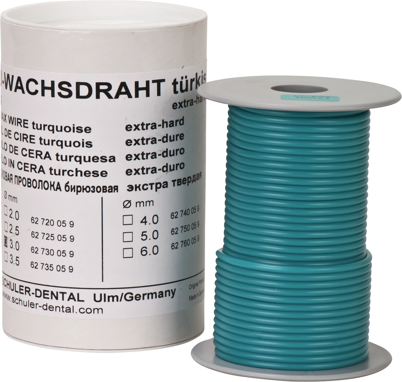 S-U-WACHSDRAHT Rolle 250 g türkis, Ø 3 mm, extra hart
