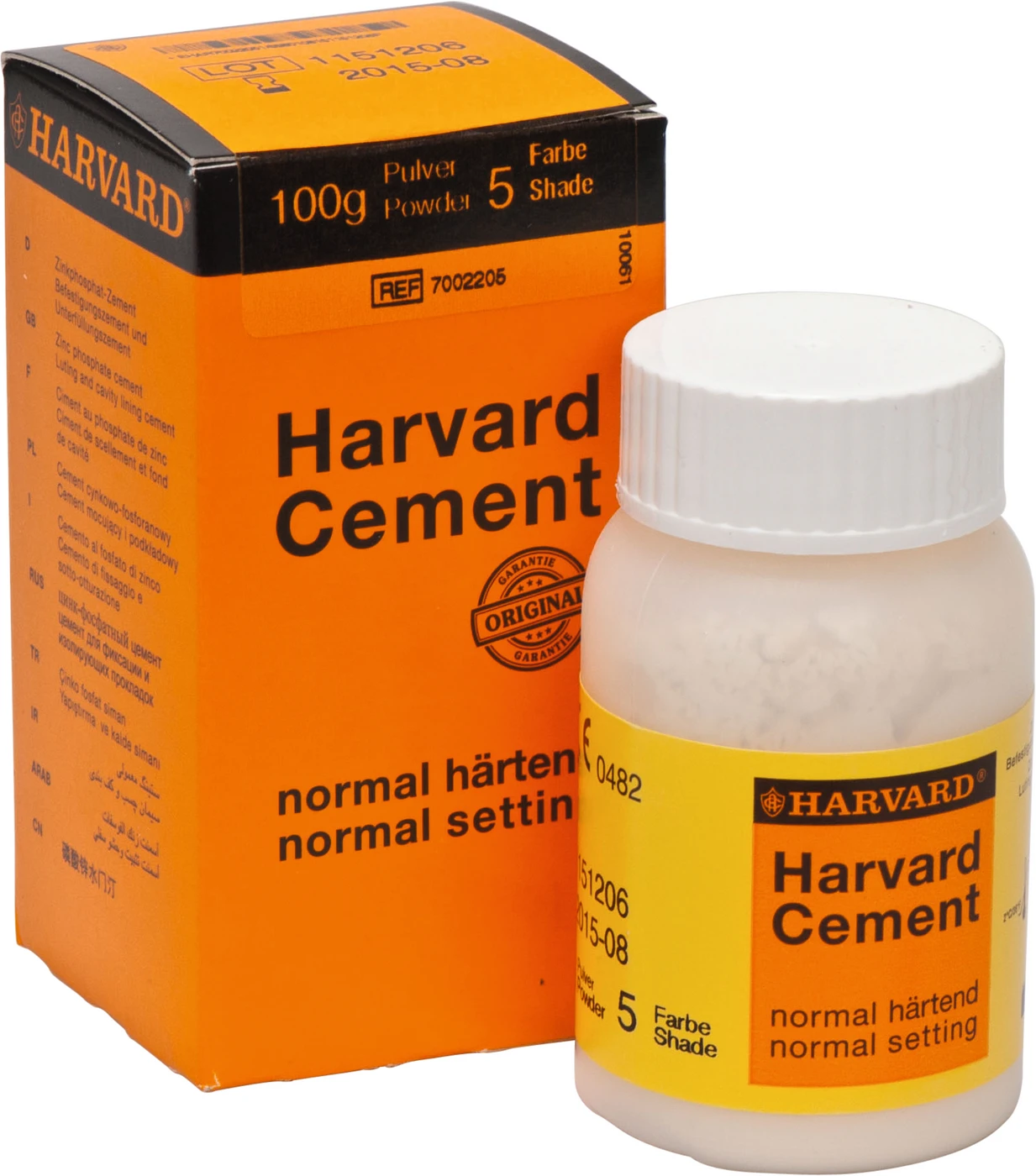 Harvard Cement normal härtend Pulver Klinikpackung 100 g Pulver 5 - gelb