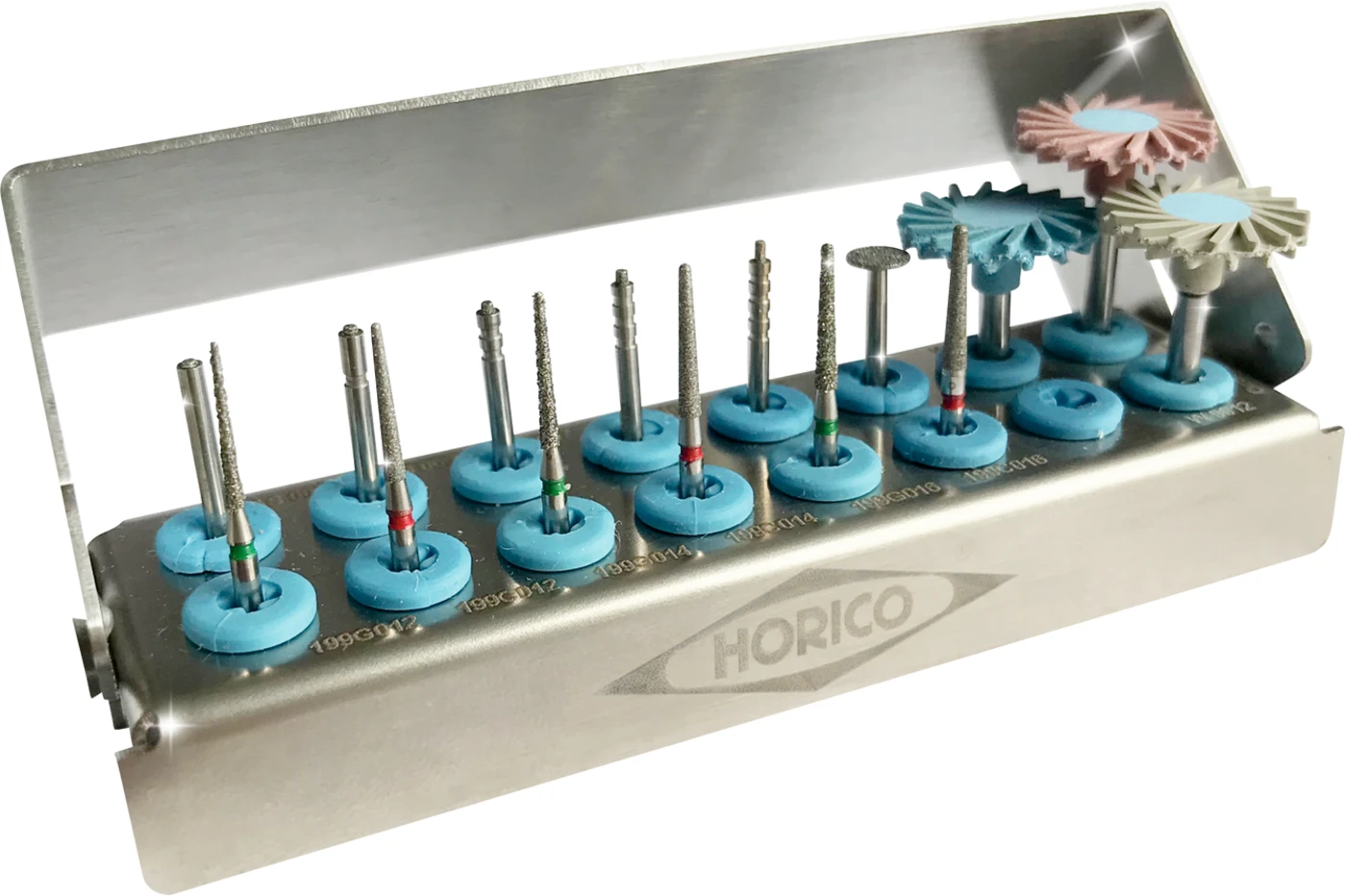 AS3M Veneer-Präparation Kit 5 Tiefenmarkierer, 7 Schleifer, 3 Polierer, 1 Bohrerständer