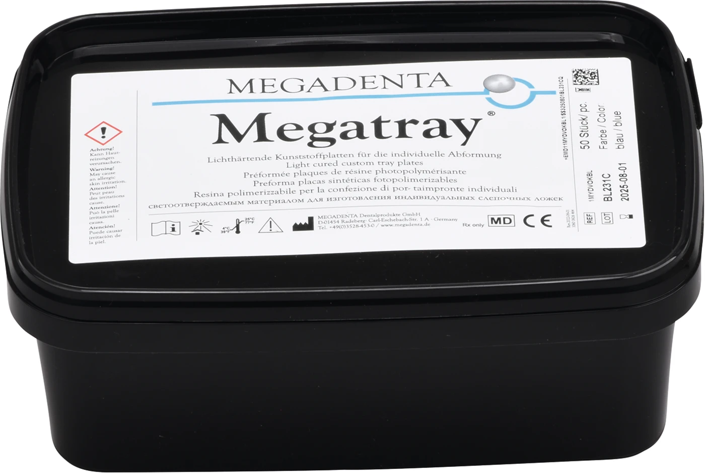 MEGATRAY Löffelplatten Packung 100 Stück OK, blau