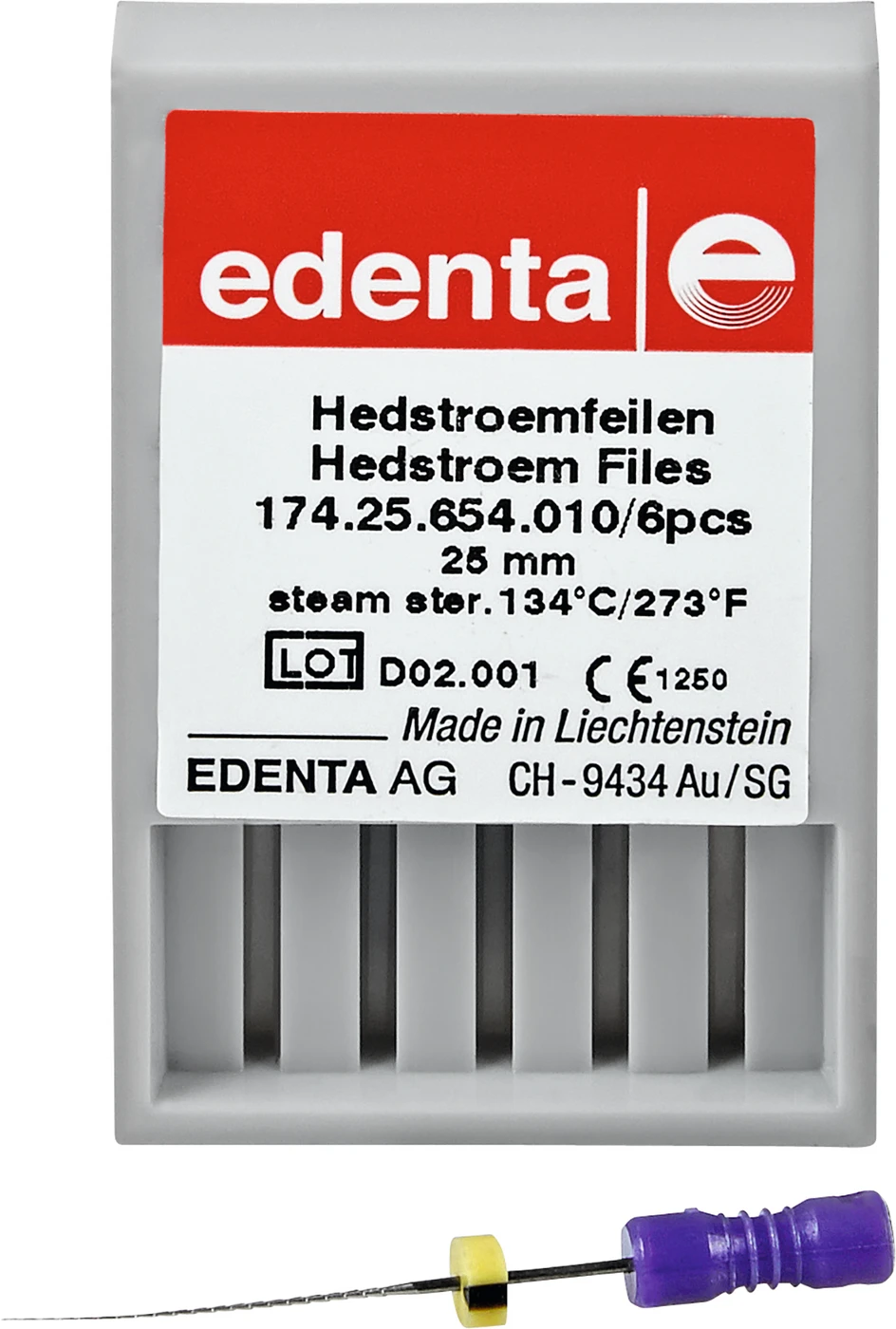 Hedströmfeilen 174 Packung 6 Stück lila, 25 mm ISO 010