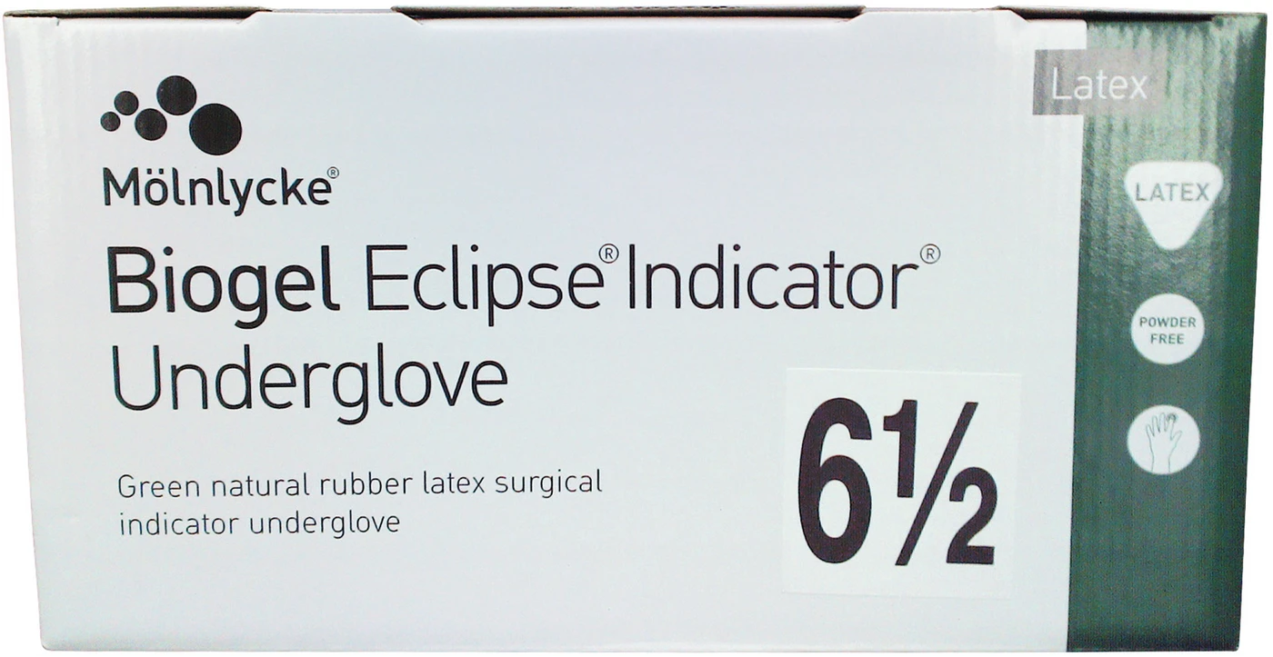 Biogel Eclipse® Indicator® Underglove Packung 50 Stück puderfrei, grün, Größe 6,5