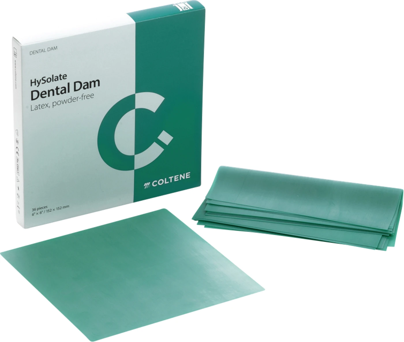 HySolate Dental Dam Großpackung 360 Stück dunkel, 152 x 152 mm, mittel, bedruckt