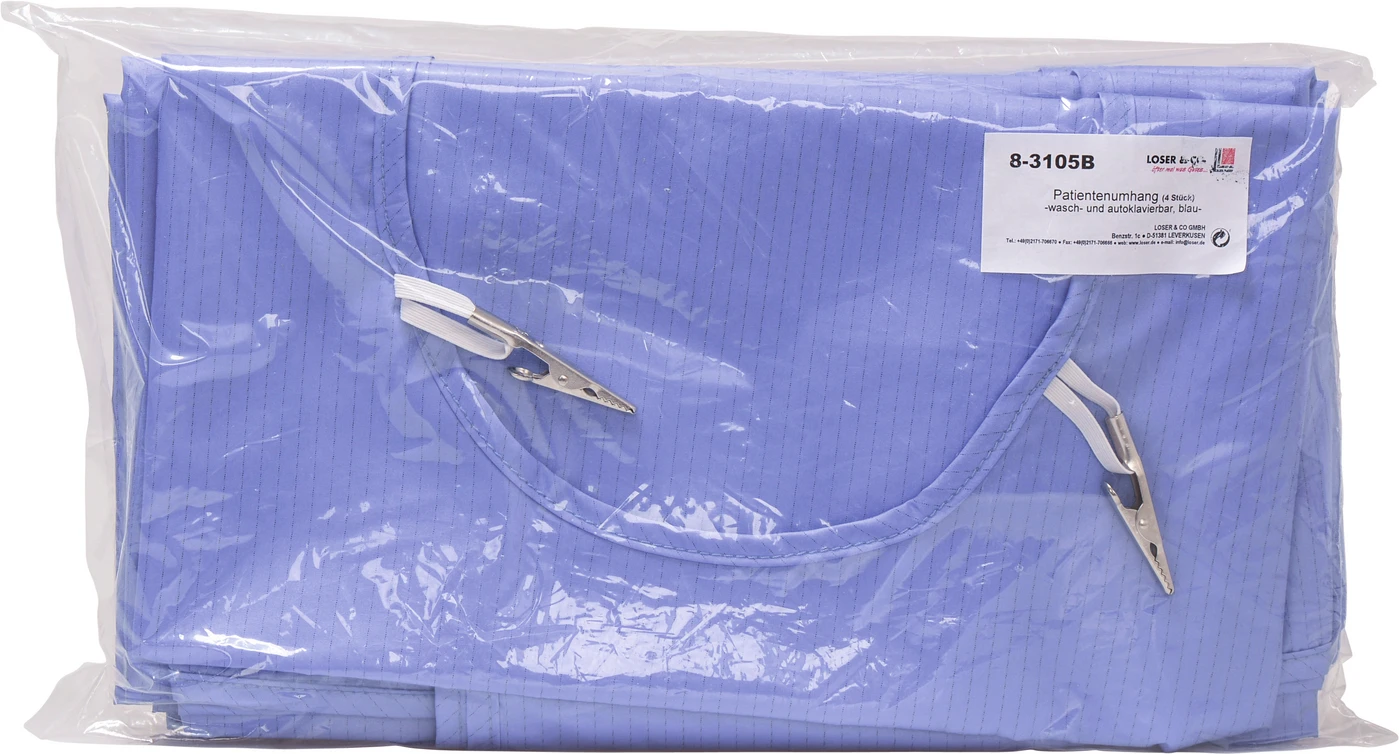 Patientenschutzumhang Packung 4 Stück blau