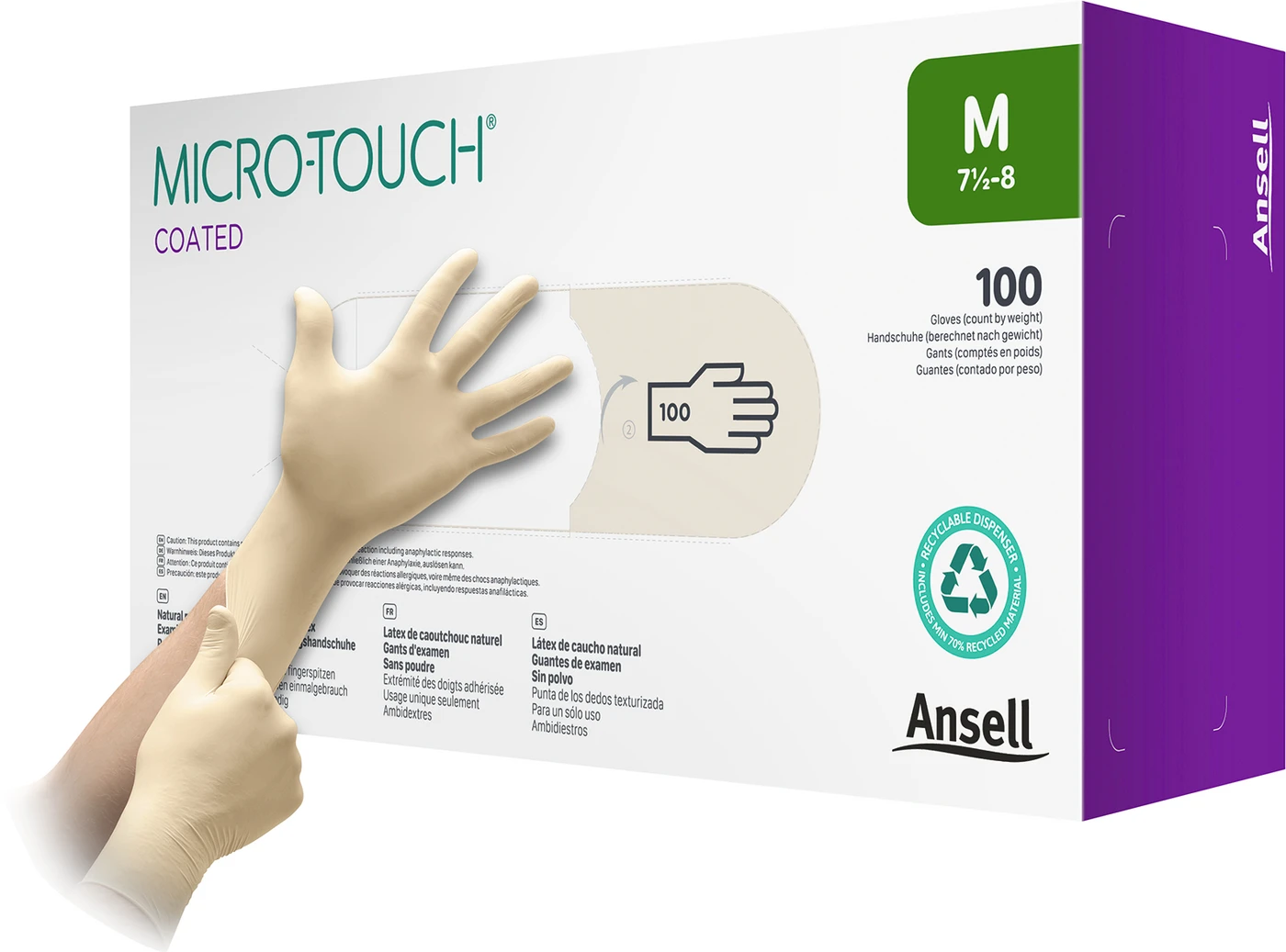 MICRO-TOUCH® Coated Packung 100 Stück puderfrei, weiß, S