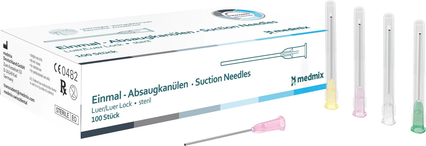 transcodent™ Einmal-Absaugkanülen Packung 100 Stück weiß, Ø 1,6 x 39 mm