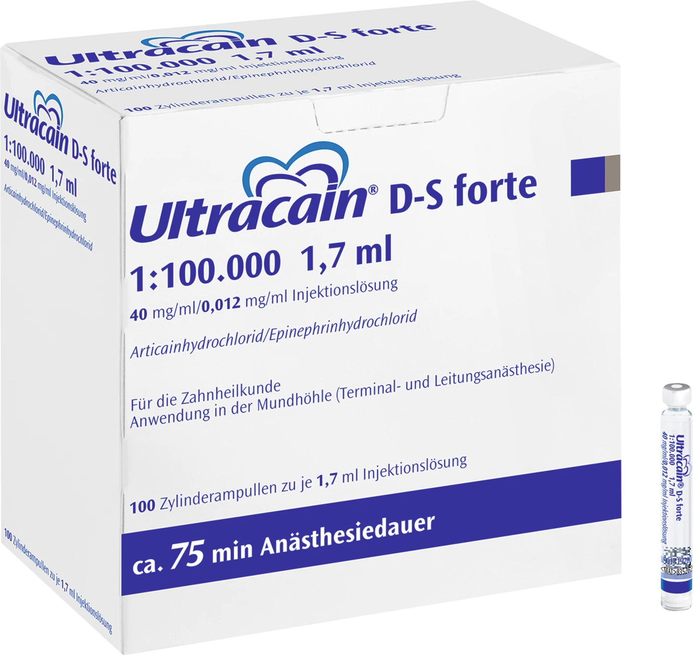 Ultracain® D-S /D-S forte Packung 100 x 1,7 ml DS-forte, 1:100.000