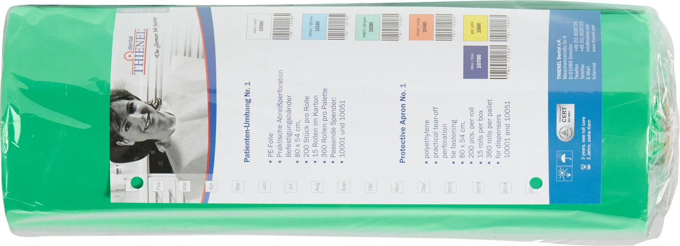 Patientenumhang Nr. 1 Rolle 200 Stück hellgrün, 80 x 54 cm