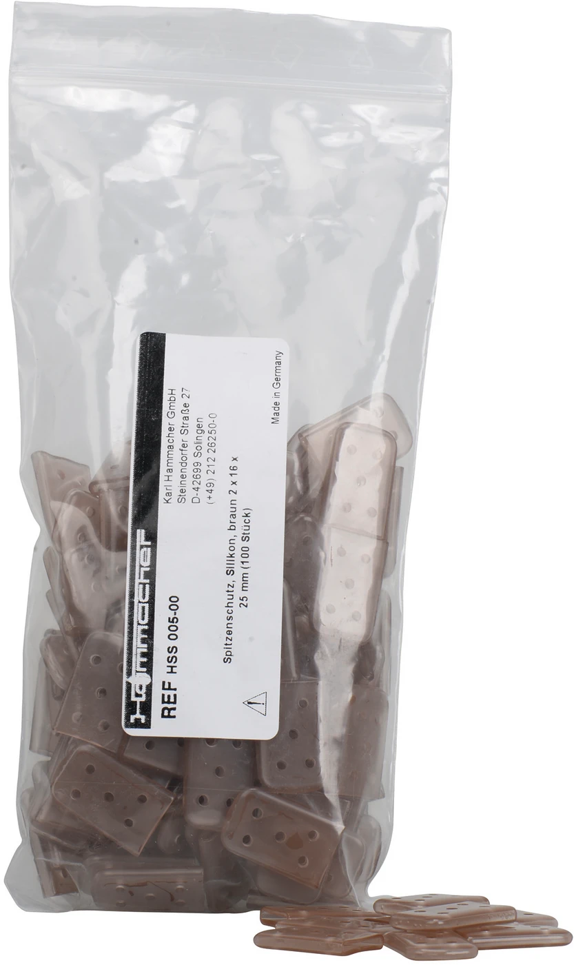 Spitzenschutz Packung 100 Stück dunkelbraun, 2 x 16 x 25 mm