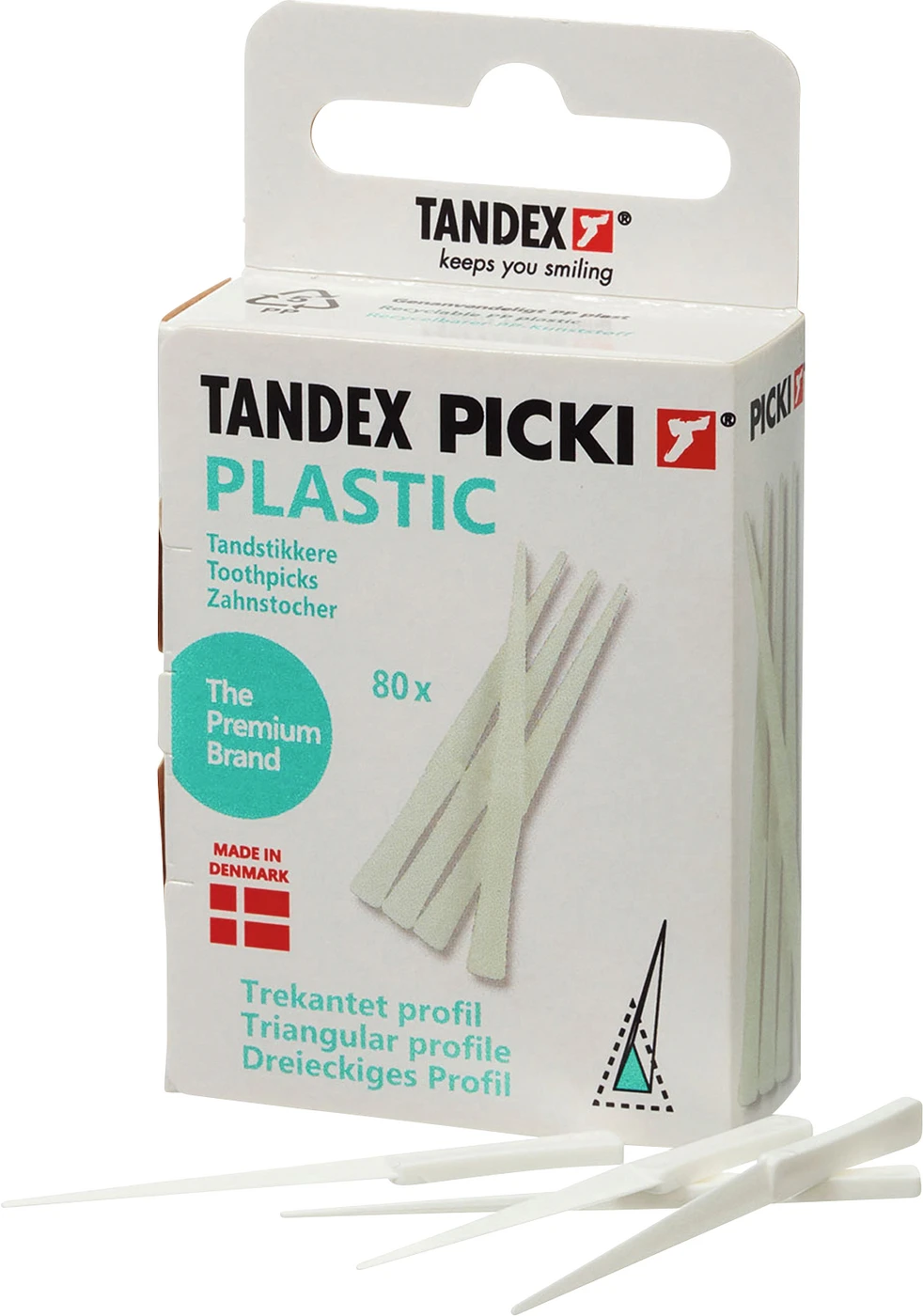 TANDEX Picki Kunststoffzahnstocher Packung 80 Stück Kunsstoff