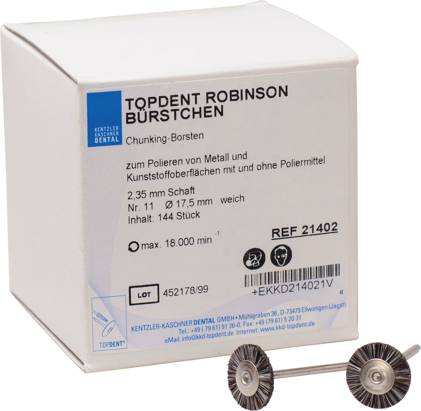 Polierbürsten Robinson Packung 144 Stück HP, Nr. 11 weich, 17 mm