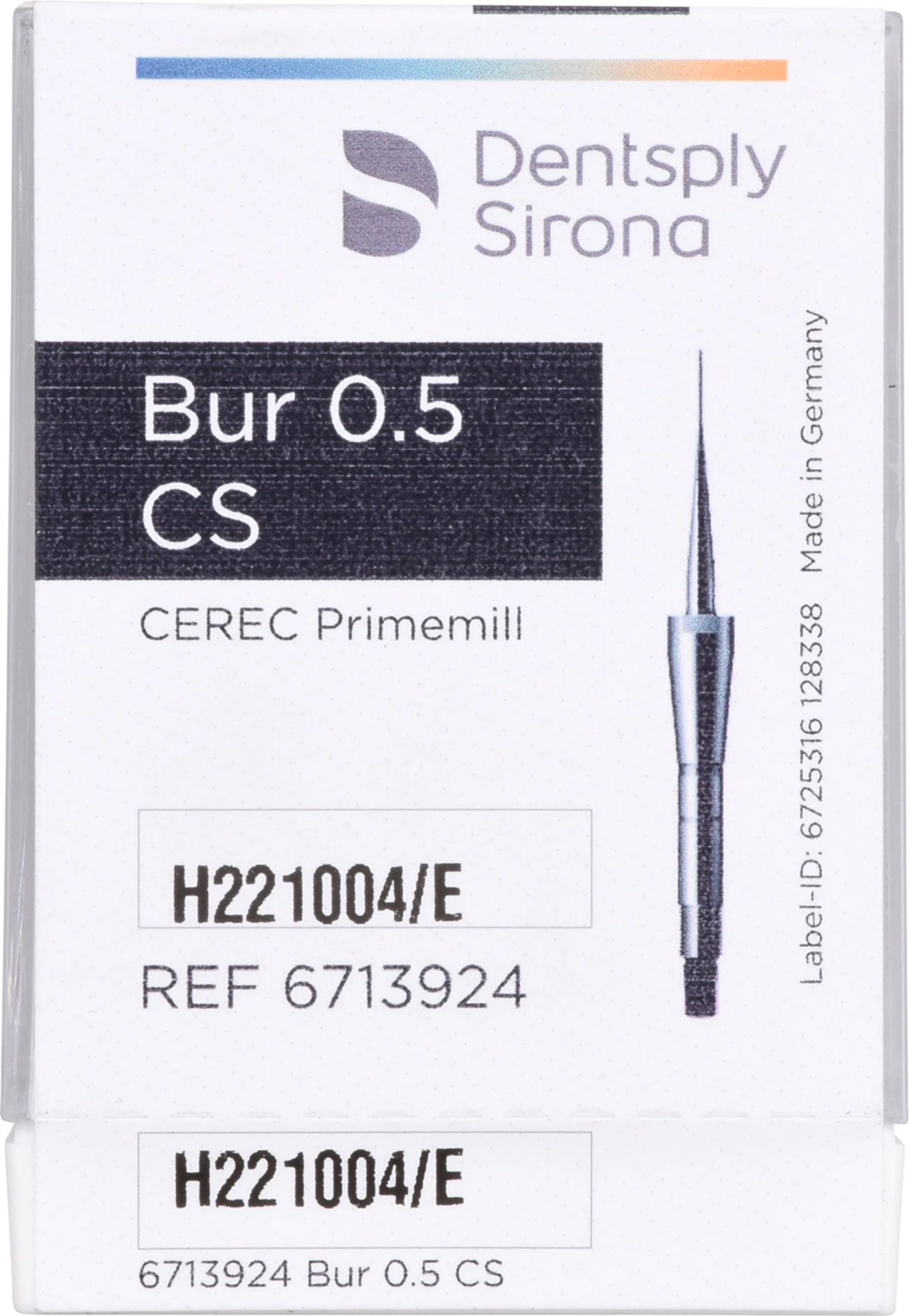 CEREC® Primemill Bur Packung 3 Stück schwarz, Ø 0,5 mm