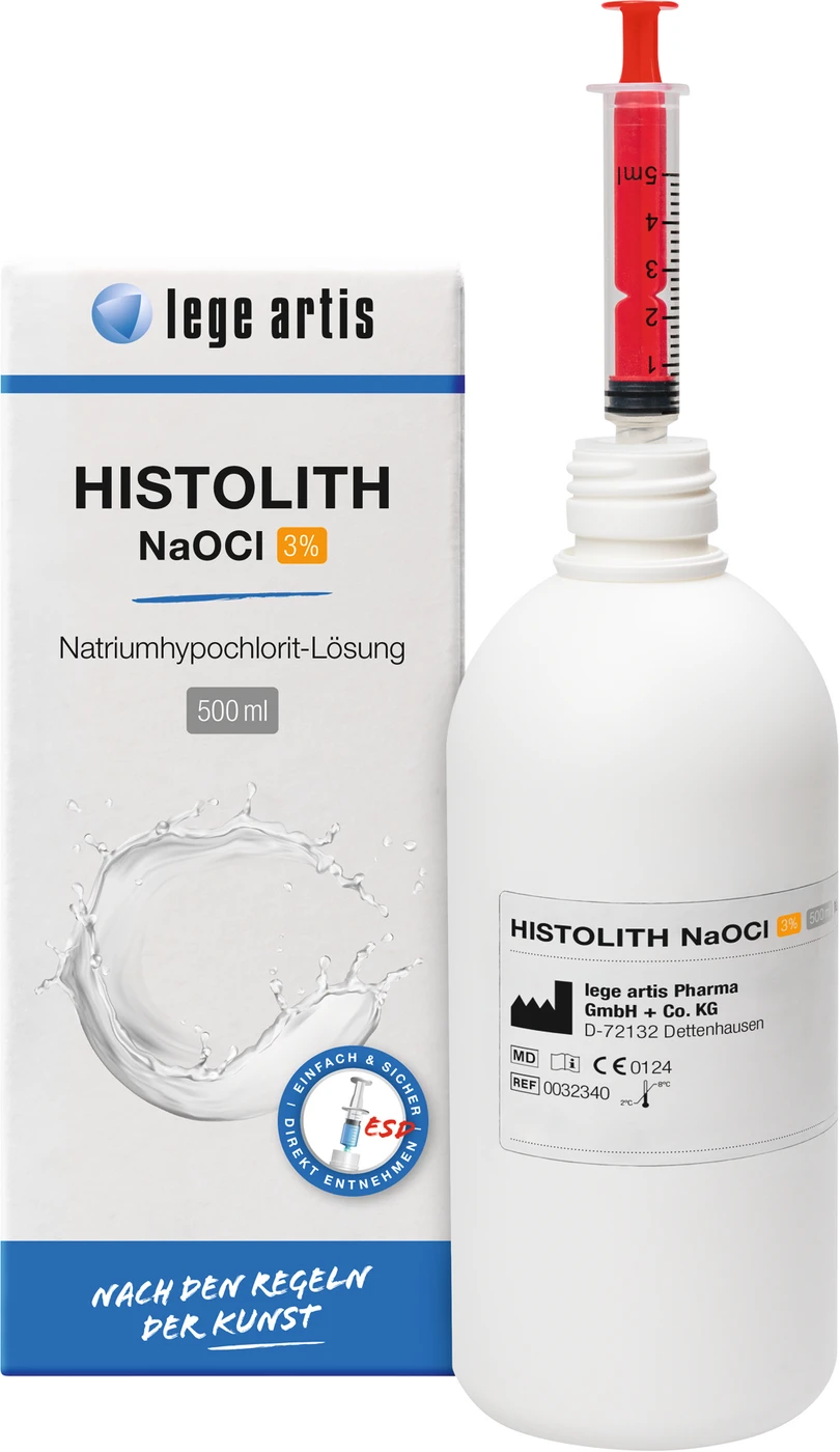 HISTOLITH NaOCl 3% Flasche 500 ml Lösung mit ESD-Entnahmesystem