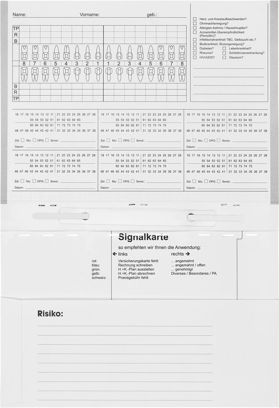 Karteimappen A5/D70 Packung 100 Stück weiß mit Heftzunge