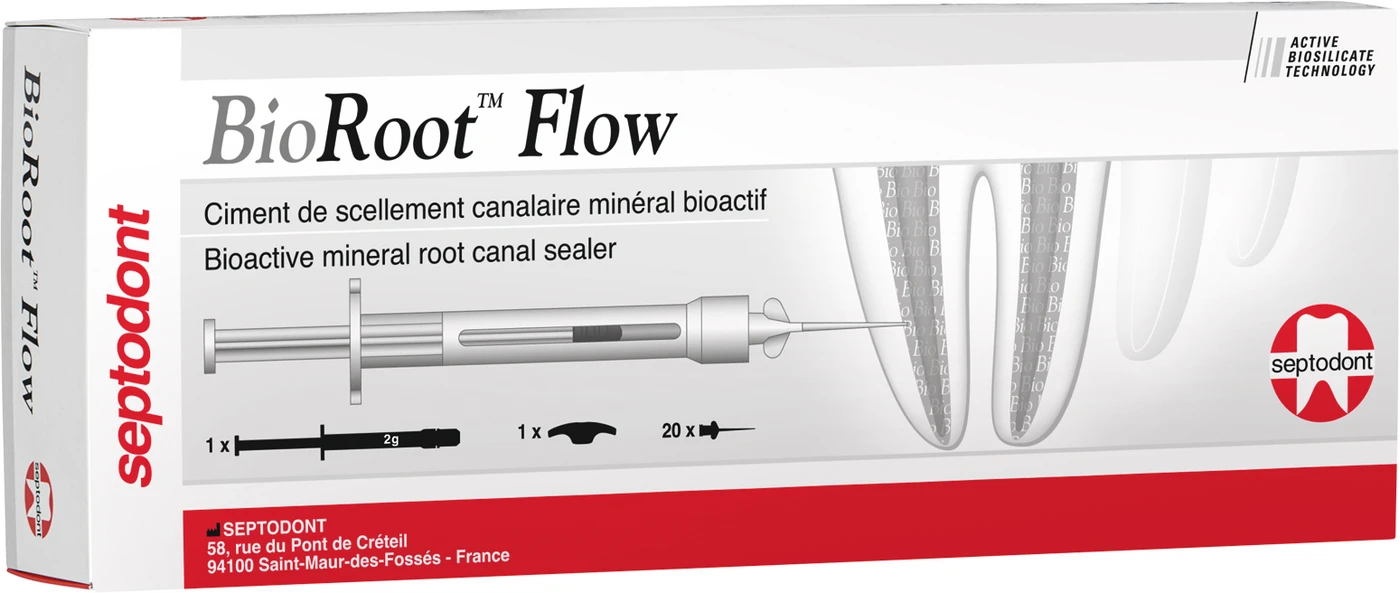 BioRoot Flow Set 2 g Spritze Wurzelkanal-Sealer, 1 Fingergriff, 20 intra-orale Spitzen