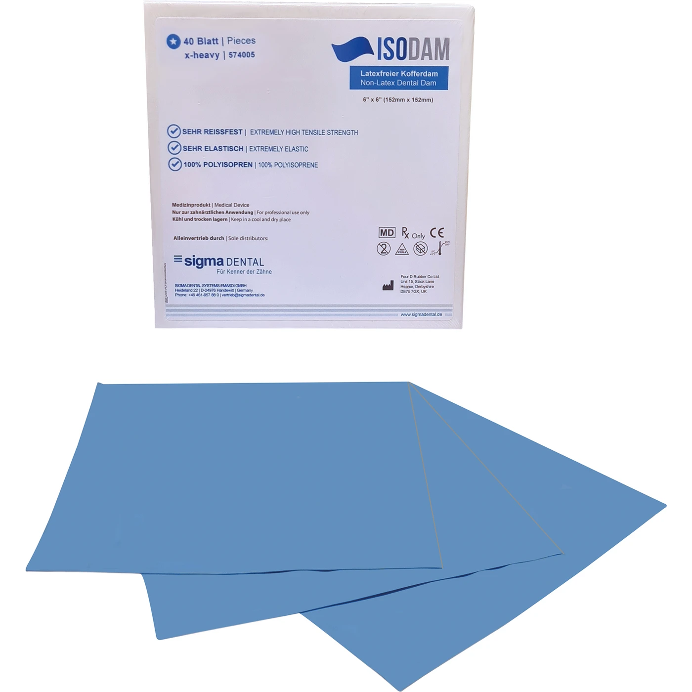 isodam Packung 40 Stück blau, 15,2 x 15,2 cm, x-heavy