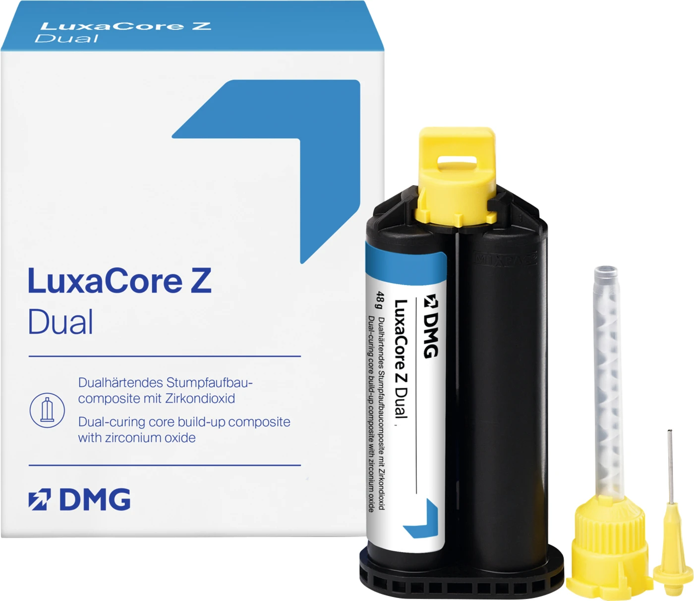 LuxaCore Z Dual Packung 48 g Doppelkartusche blau, Zubehör