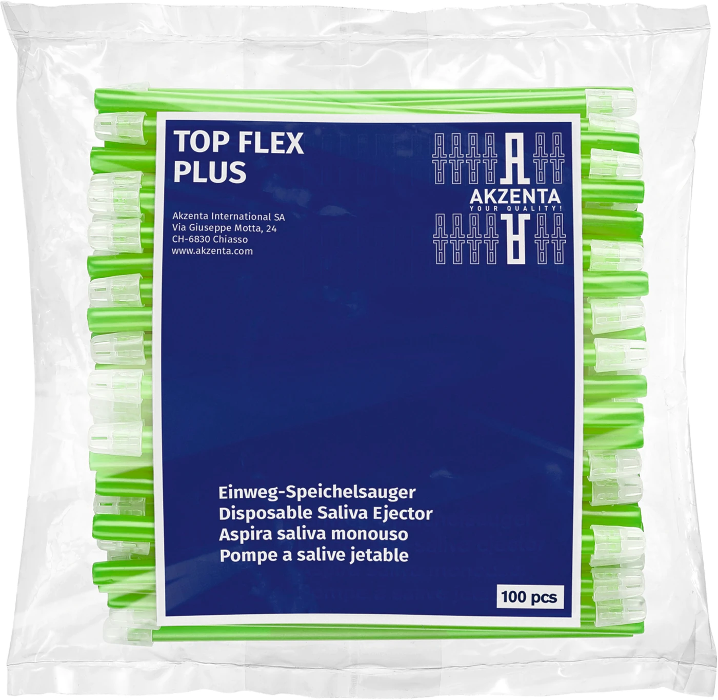 TOP FLEX Speichelsauger Packung 100 Stück fresh green