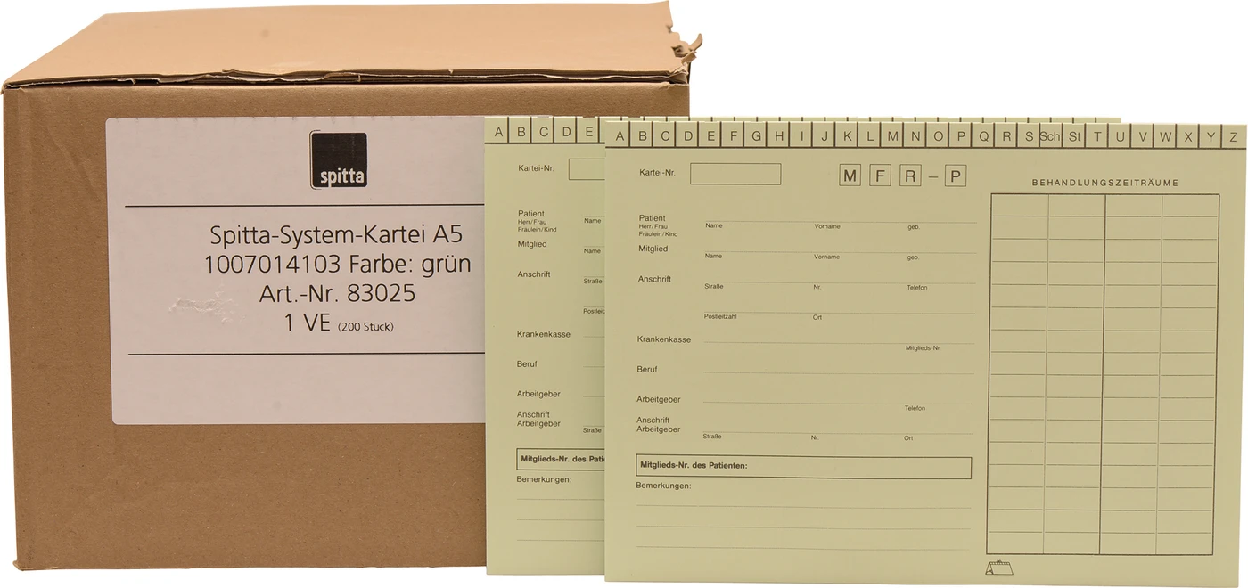 System Karteikarten A5 Packung 200 Stück grün