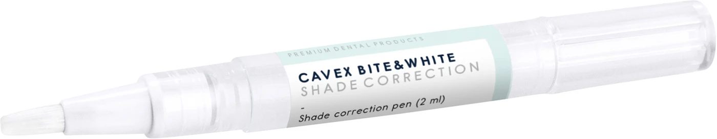 CAVEX Bite&White Shade Correction Starter Pack 2 x 2 ml Pen, 1 g Spritze, 5 Application Tips
