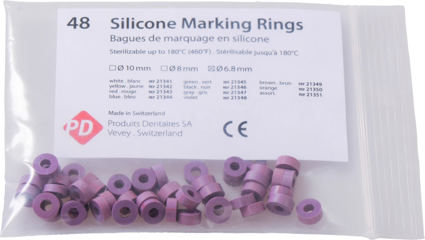 Markierungsringe Packung 48 Stück violett, Ø 6,8 mm