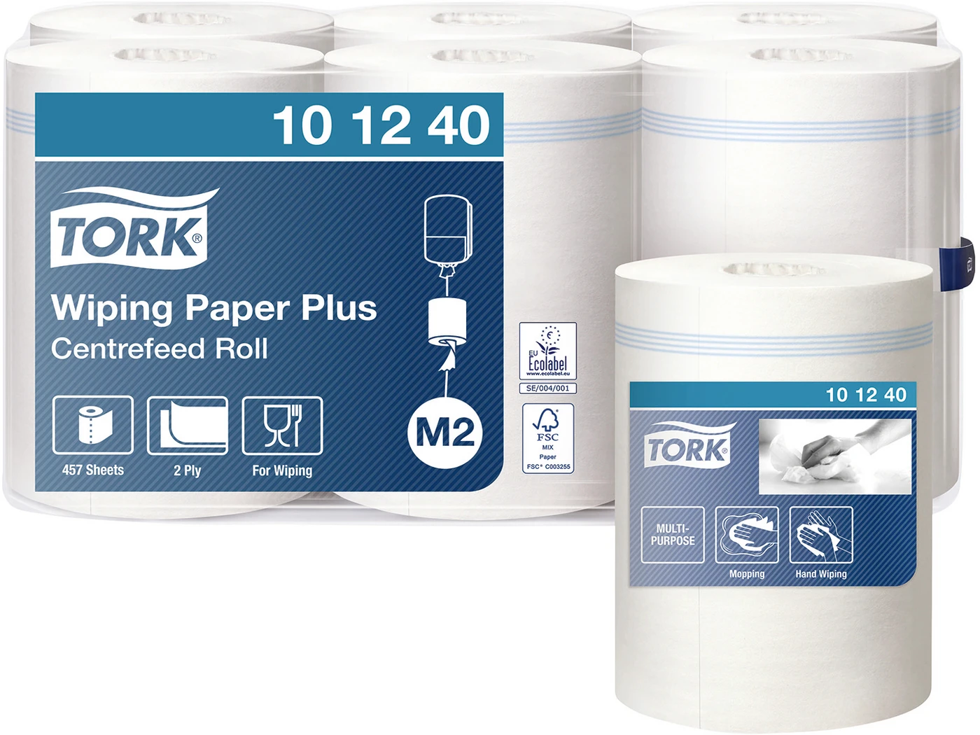 TORK® starke Mehrzweck Papierwischtücher Karton 6 x 457 Stück 2-lagig, 35 x 21,5 cm, weiß, M2 TORK® starke Mehrzweck Papierwischtücher Karton 6 x 457 Stück 2-lagig, 35 x 21,5 cm, weiß, M2