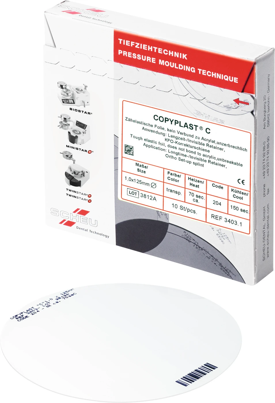 COPYPLAST® C Packung 100 Stück rund, Ø 125 mm