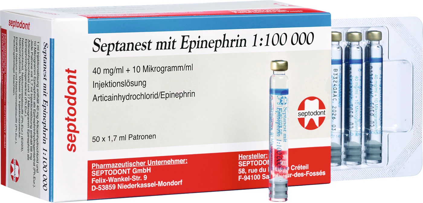 Septanest mit Epinephrin Packung 50 x 1,7 ml 1:100.000