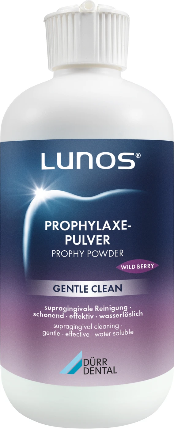 LUNOS® PROPHYLAXEPULVER GENTLE CLEAN Packung 4 x 180 g Wild Berry