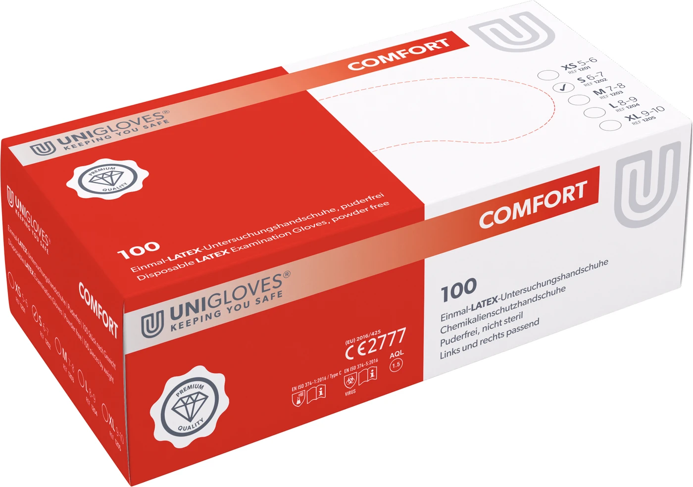 COMFORT® Packung 100 Stück puderfrei, weiß, S COMFORT® Packung 100 Stück puderfrei, weiß, S