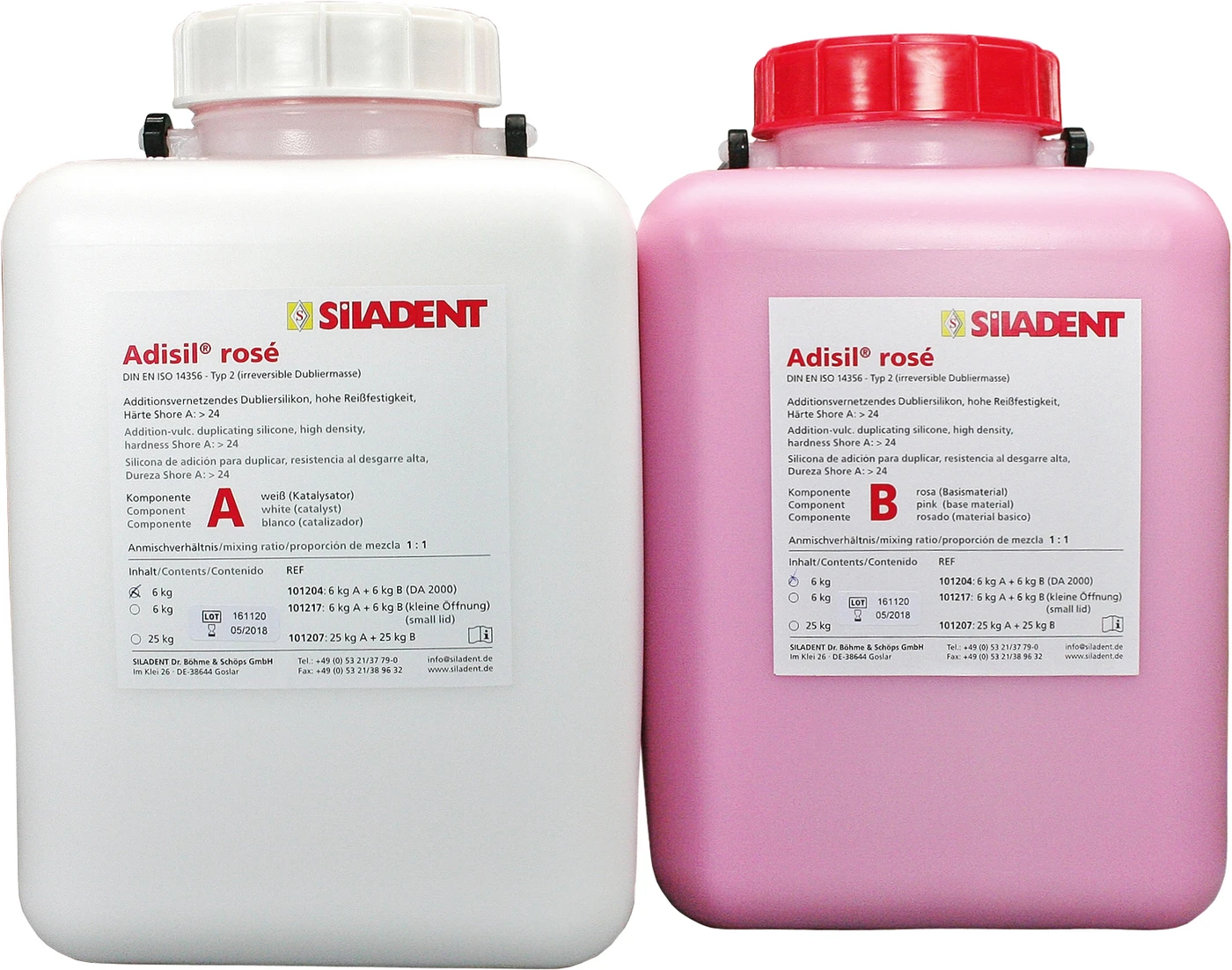 Adisil® rosé Packung 6 kg Kanister A, 6 kg Kanister B, 1:1