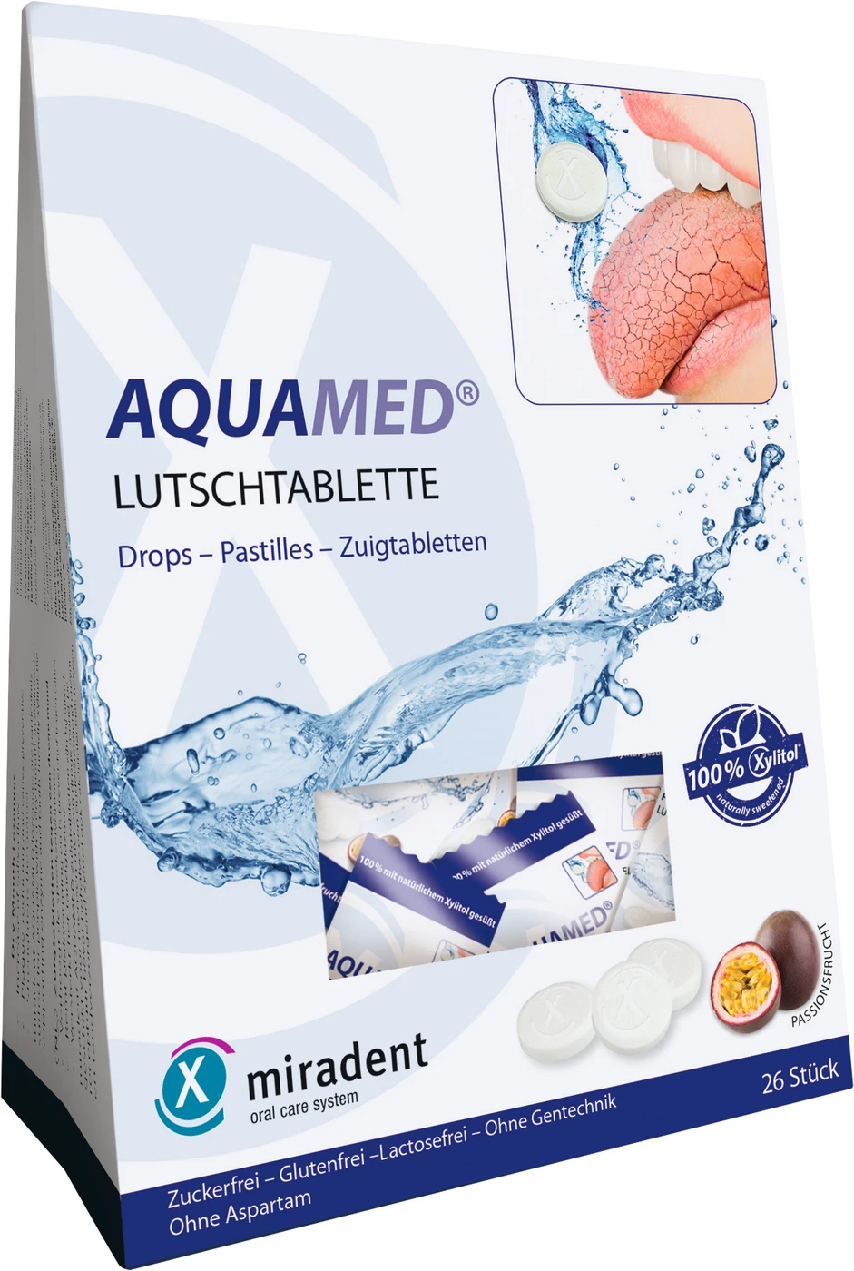miradent Aquamed® Lutschtabletten Display Packung 10 x 26 Stück miradent Aquamed® Lutschtabletten Display Packung 10 x 26 Stück