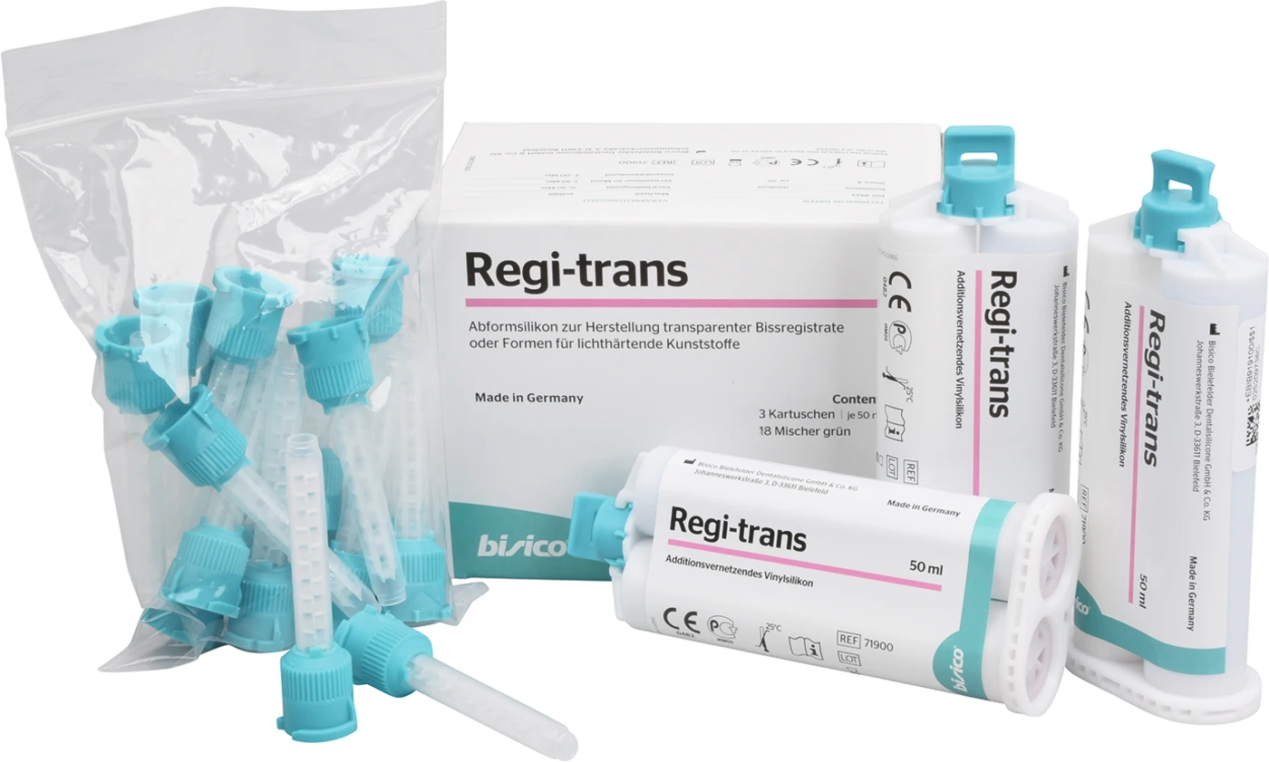 Regi trans Packung 3 x 50 ml Doppelkartusche medium, 18 Mischer grün