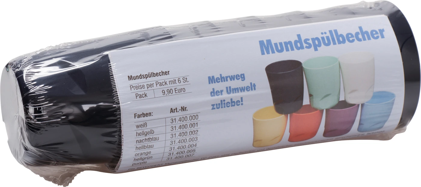 Mehrweg Mundspülbecher Packung 6 Stück dunkelblau