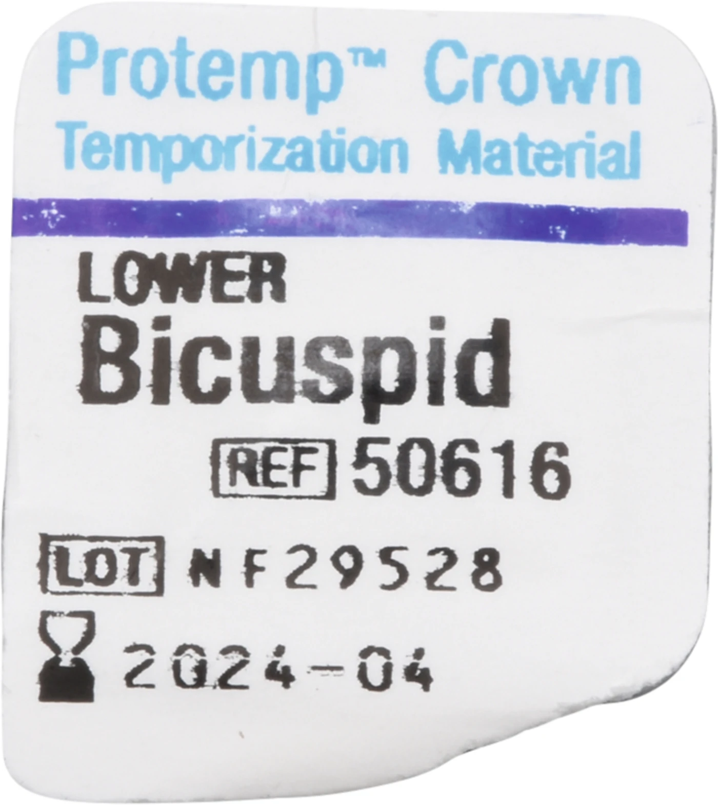 Protemp™ Crown Packung 5 Stück unterer Prämolar, 1 Stückmesslehre Protemp™ Crown Packung 5 Stück unterer Prämolar, 1 Stückmesslehre