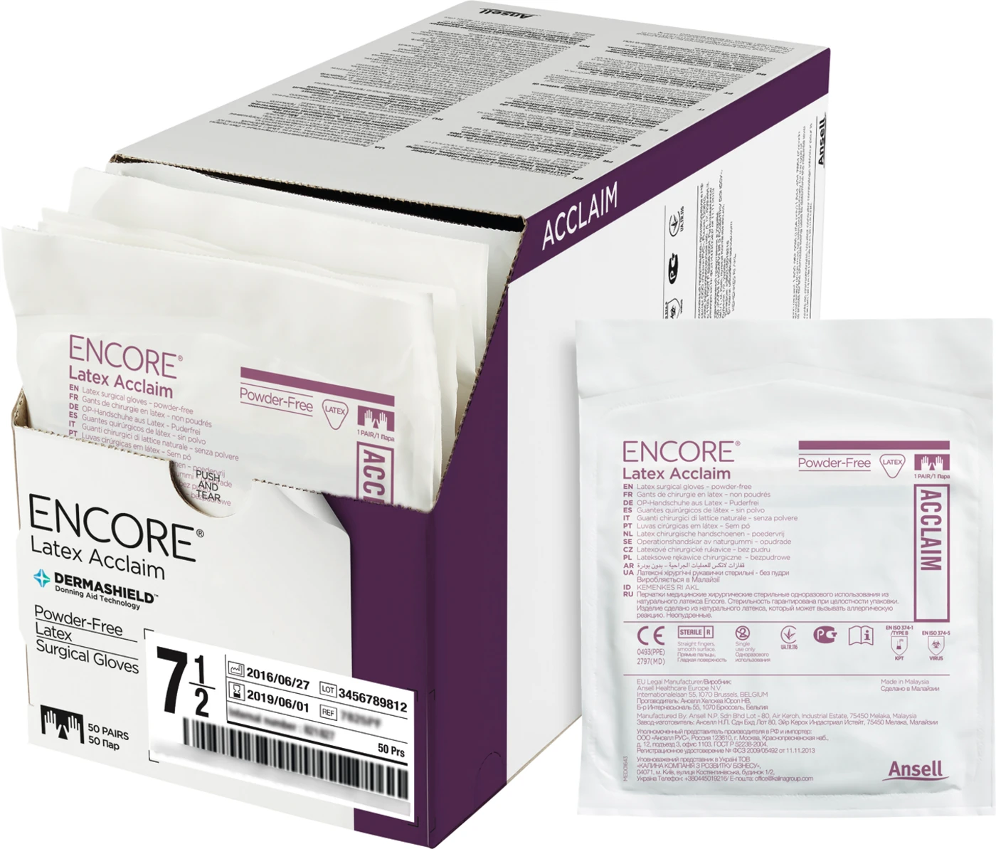 ENCORE® Latex Acclaim Packung 50 Paar puderfrei, natur, Größe 5,5