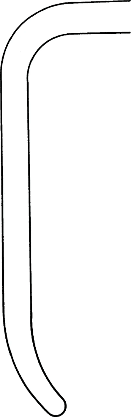 Wundhaken nach Langenbeck Stück BT325R, 210 mm, 40 x 10 mm