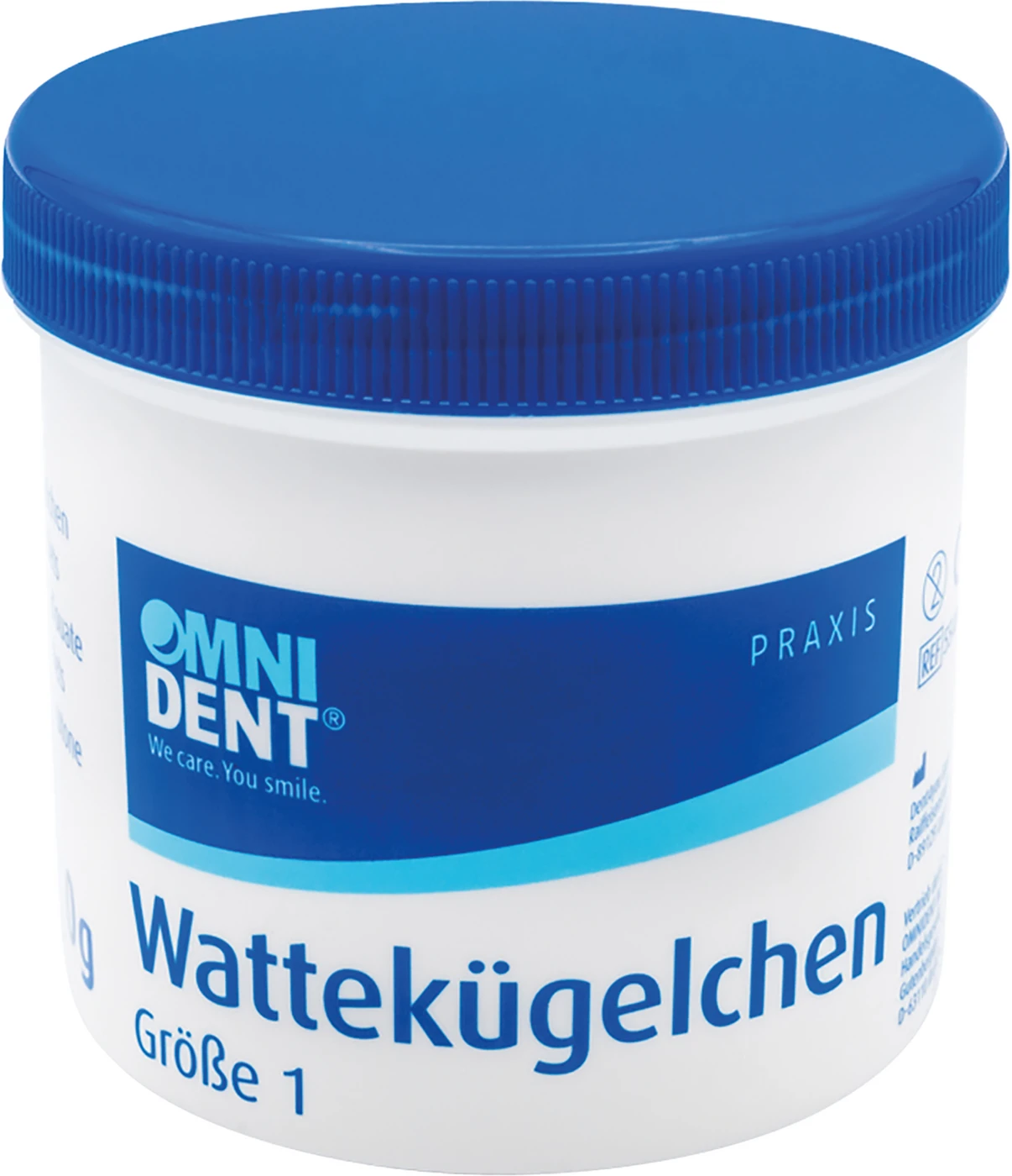 Wattekügelchen Dose 10 g Ø 6,3 mm, Größe 1