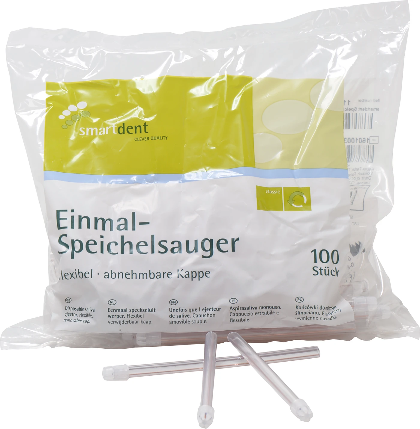 smart Speichelsauger Packung 100 Stück transparent