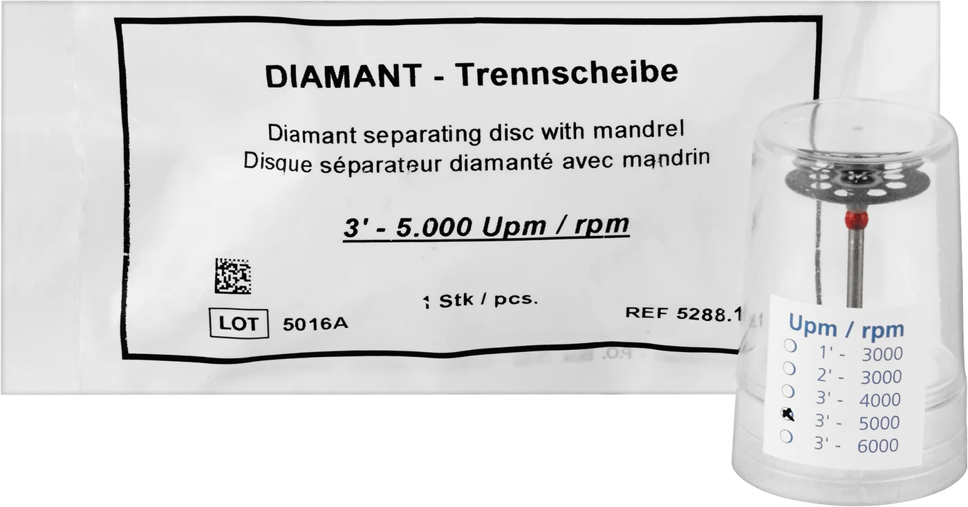 Diamant Trennscheibe Stück beidseitig, rot, Ø 22 mm, Stärke: 0,28 mm