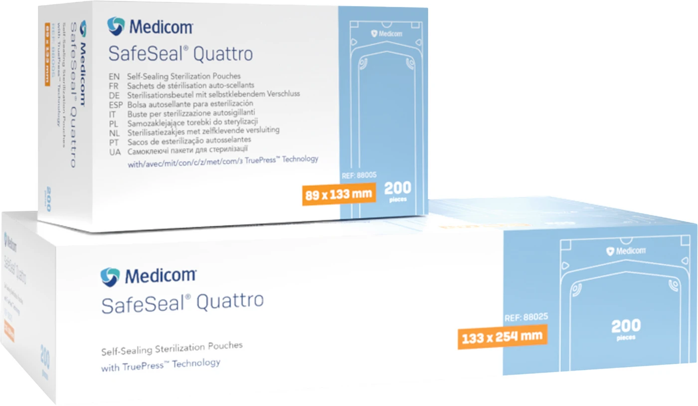 Medicom® SafeSeal® Quattro Sterilisationstüten Packung 200 Stück 133 x 254 mm