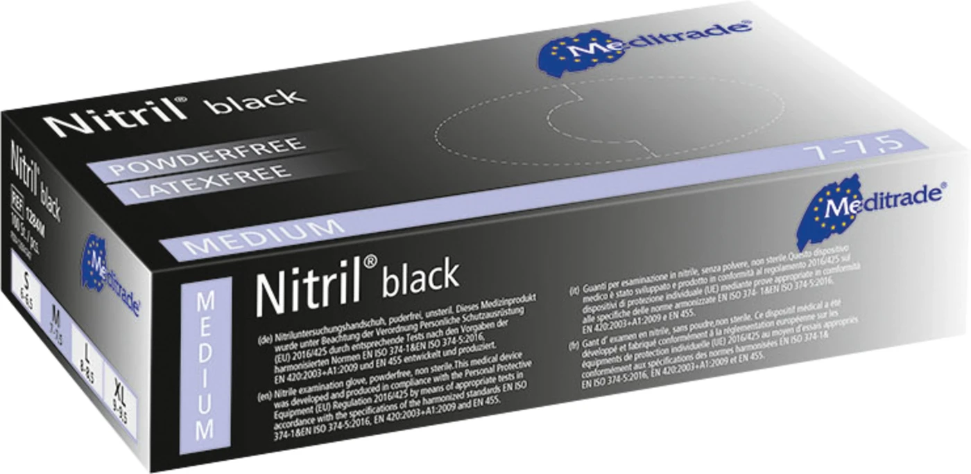 Nitril® Black Packung 100 Stück puderfrei, schwarz, M